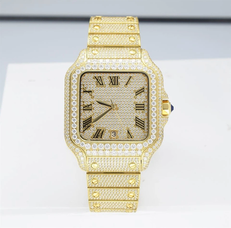 VVS Moissanite Mens Diamond Iced Out Wrist Watches